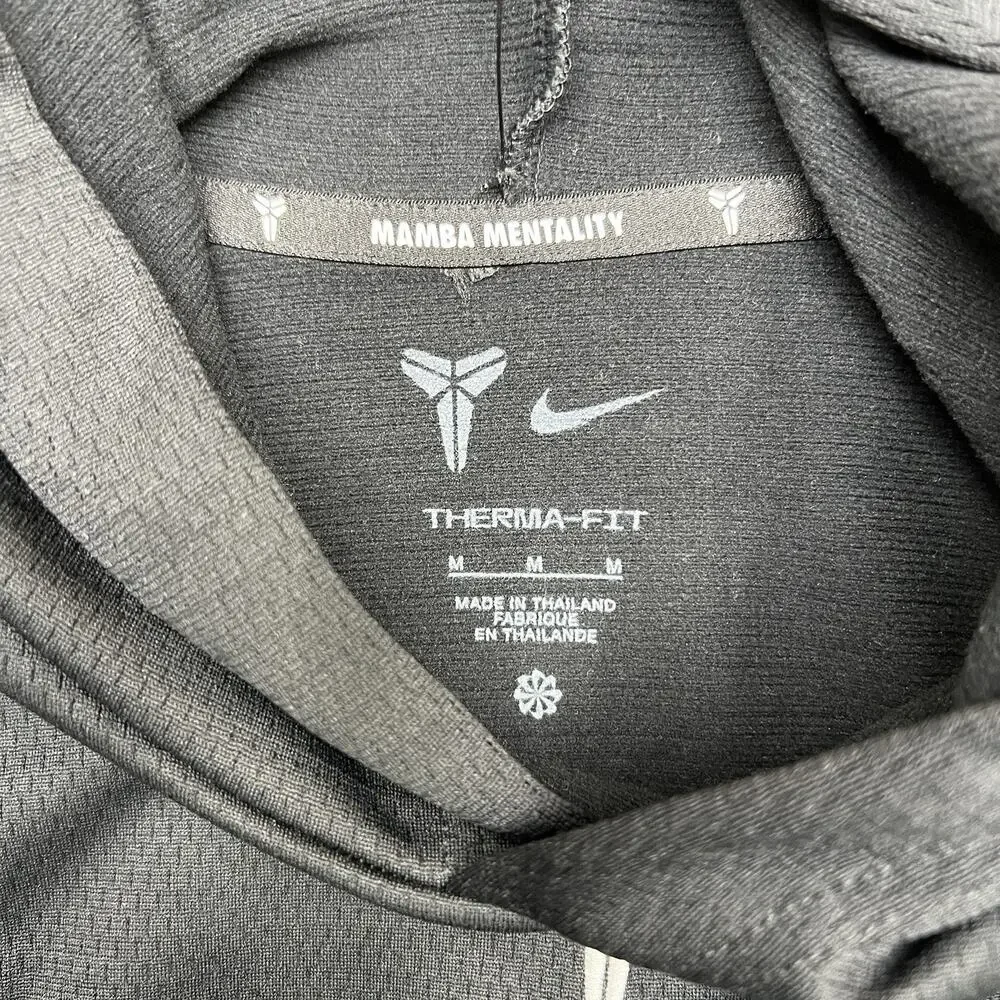 Nike Kobe Hoodie Sz Medium Big Kids Black White Therma Fit Pullover $52